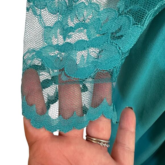 Handmade VTG Lace Dress SZ 10 Long Romantic Feminine Floral Cottagecore Fairy - Picture 4 of 16